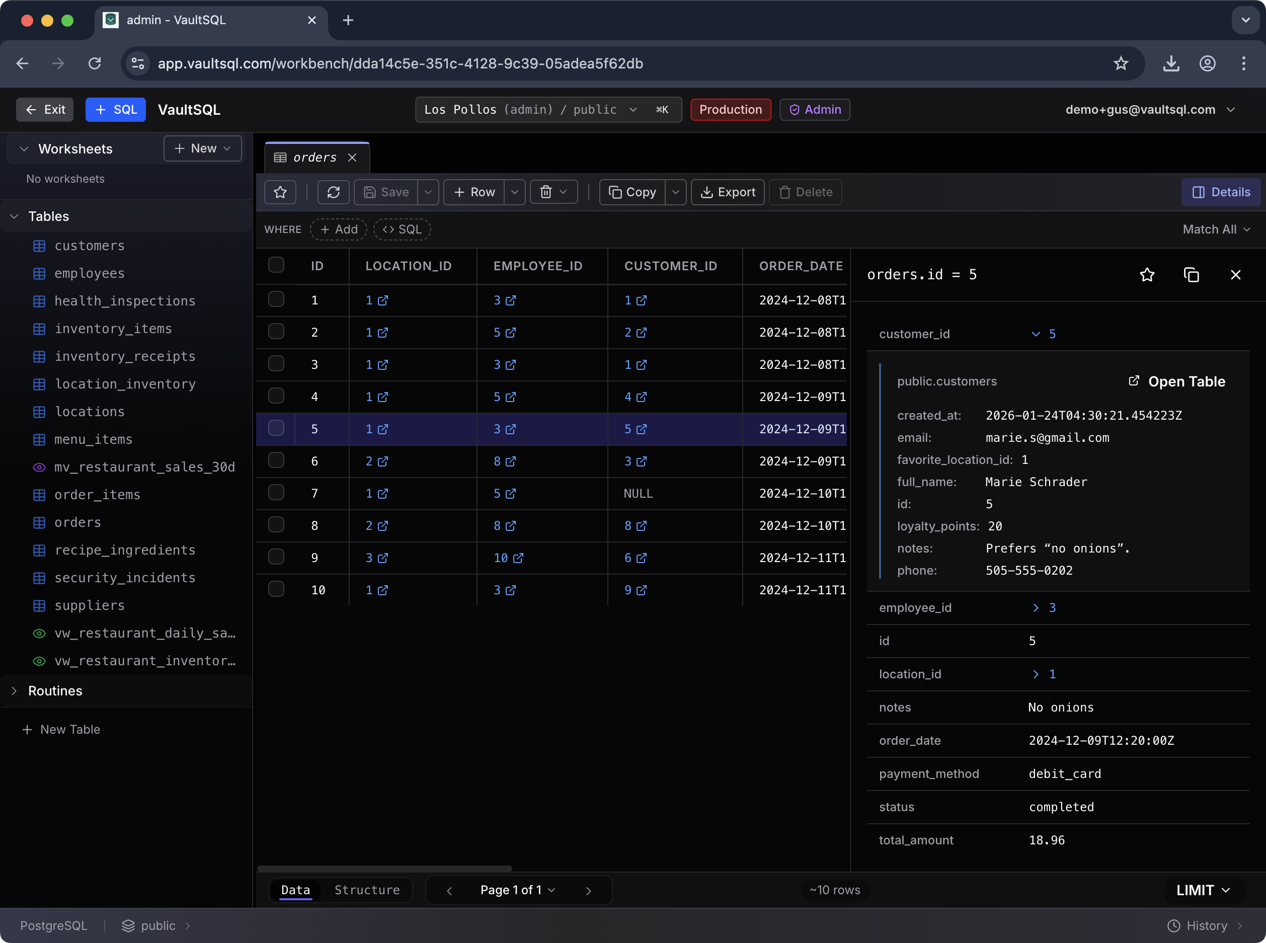 SQL Workbench with foreign key preview
